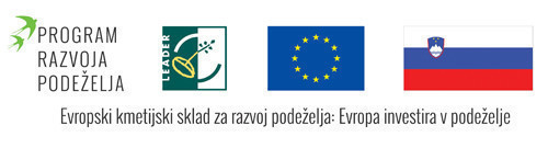 Program razvoja podeželja, program Leader, zastava Evropske unije in Republike Slovenije.