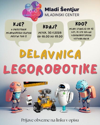 Delavnica Legorobotike 30. 1. 2026 od 16.00 do 19.00