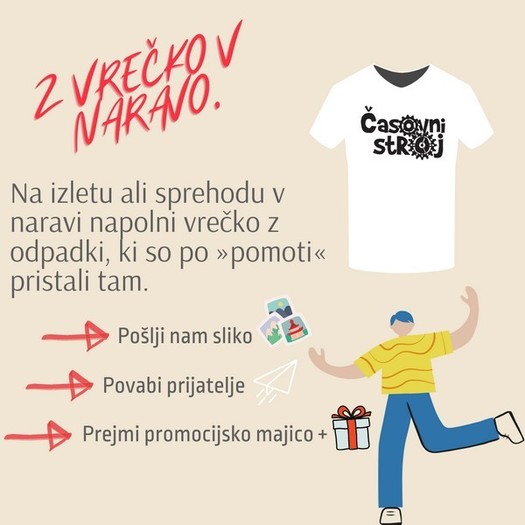Na izletu ali sprehodu napolni vrečko z odpadki. Pošlji nam sliko, nominiraj še koga in prejmi nagrado!