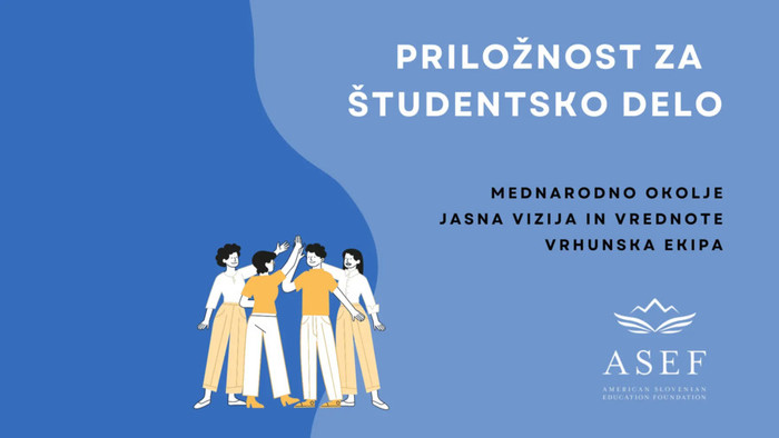 Priložnost za študentsko delo na mednarodnih projektih 